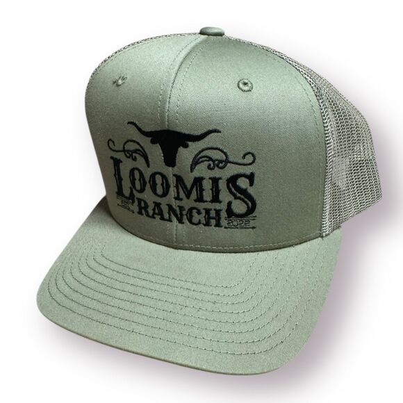 Loomis Ranch Green Trucker Hat Snapback Cap‎ OSFM Mesh Back - Picture 1 of 6